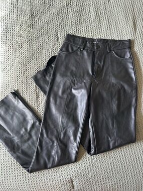 Zara Black Faux Leather flare pants